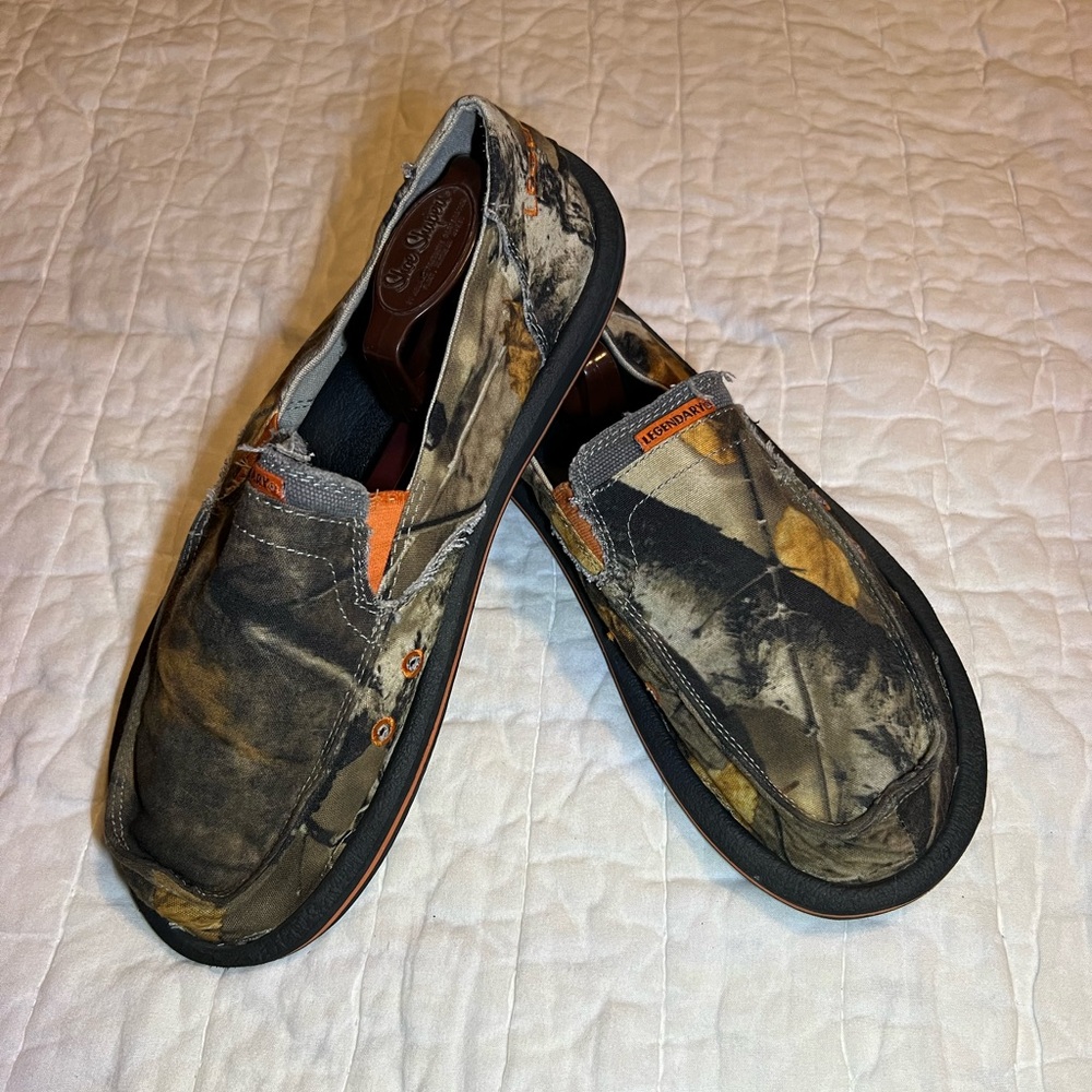 Legendary Whitetails Camouflage and Orange Loafers size 12